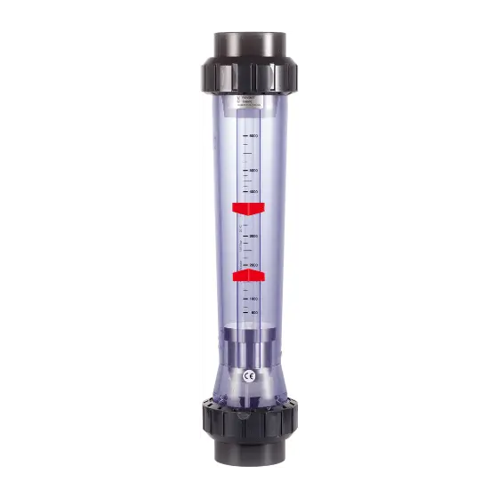 FLUSSIMETRO STANDARD INCOLLO PER NaOH 50%, CORPO PVC TRASPARENTE, GALLEGGIANTE AISI316, ø025 mm SCALA 15-350 l/h 0400780 1