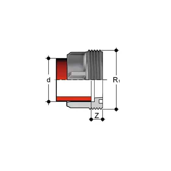 PEZZO FISSO SALDATURA DI TASCA PP-H PER BOCCHETTONE ø063 mm 0401190 1