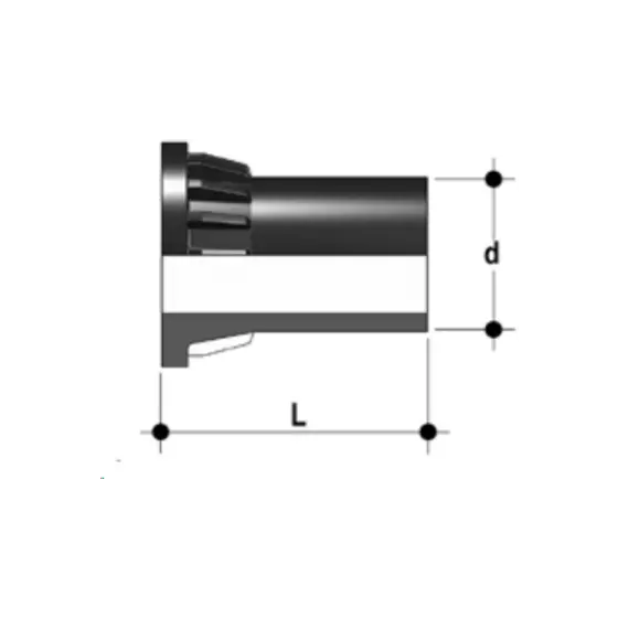 MANICOTTO DI RICAMBIO CODOLO LUNGO PE100 PER VALVOLA A SFERA E A SEDE INCLINATA ø025 mm 0403508 1