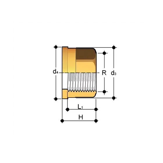 PEZZO FOLLE FILETTATO OTTONE F PER BOCCHETTONE ø020 mm 0404154 1