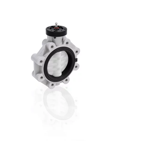 VALVOLA A FARFALLA UNI/ANSI PVDF ø063-2" TENUTE FPM 0405728 1