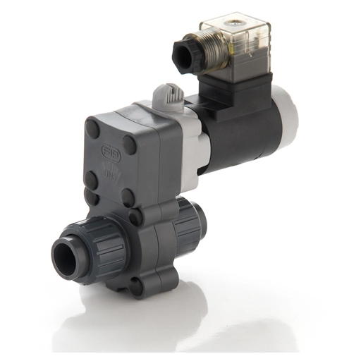 VALVOLA A SOLENOIDE A 2 VIE INCOLLO PVC-U ø010 mm TENUTE EPDM CON BOBINA 230V AC E FUNZIONE N.C. 0407161 1