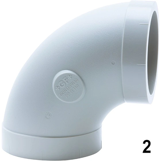 CURVA 90° SALDATURA DI TESTA PP-H ø140 mm 0501239 1