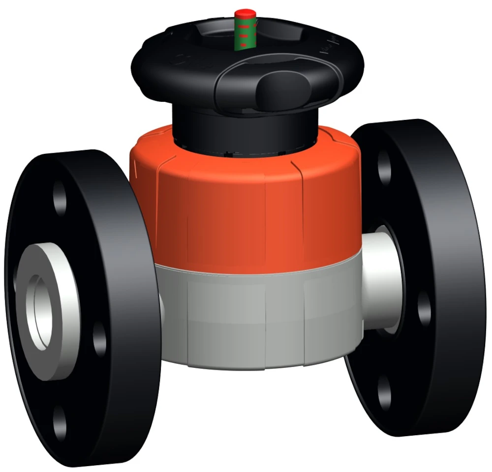 VALVOLA A MEMBRANA FLANGIATA PVC-C DN015 ø1/2" MEMBRANA FPM 0502566 1