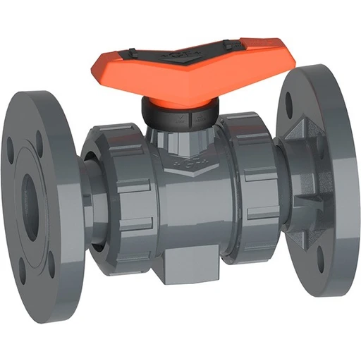 VALVOLA A SFERA FLANGIATA PVC-U DN015 ø020 mm TENUTE PTFE/EPDM 0504061 1